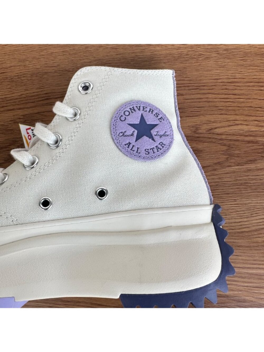 ⭐Converse Run Star Hike Hi Platform 7.5 Women Shoes Sneakes Beige Purple A16188C - Picture 11 of 14